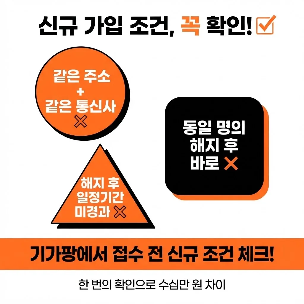 신규 가입 인정 조건 체크리스트 이미지