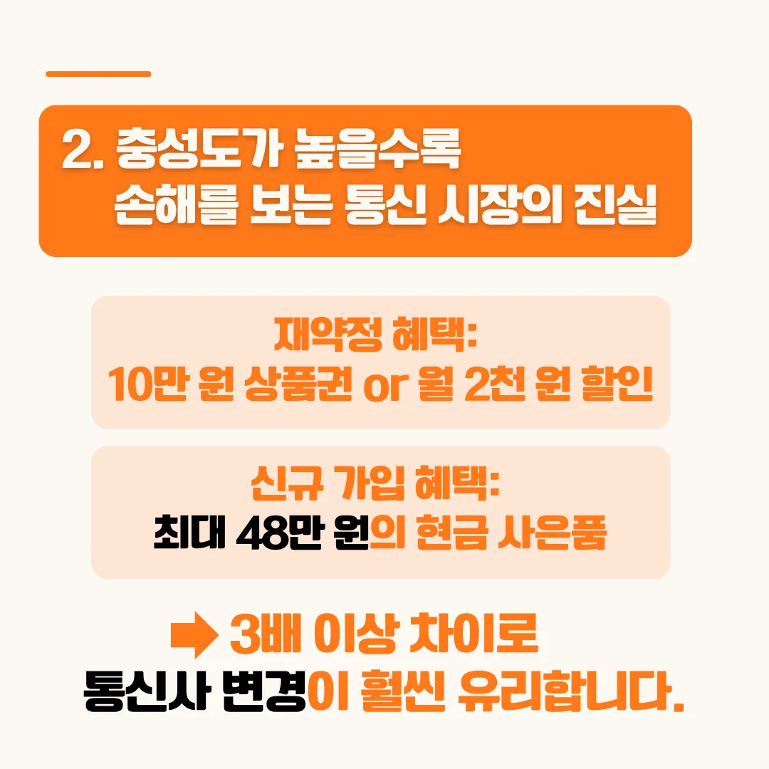 재약정 혜택 vs 신규 가입 혜택 비교 이미지