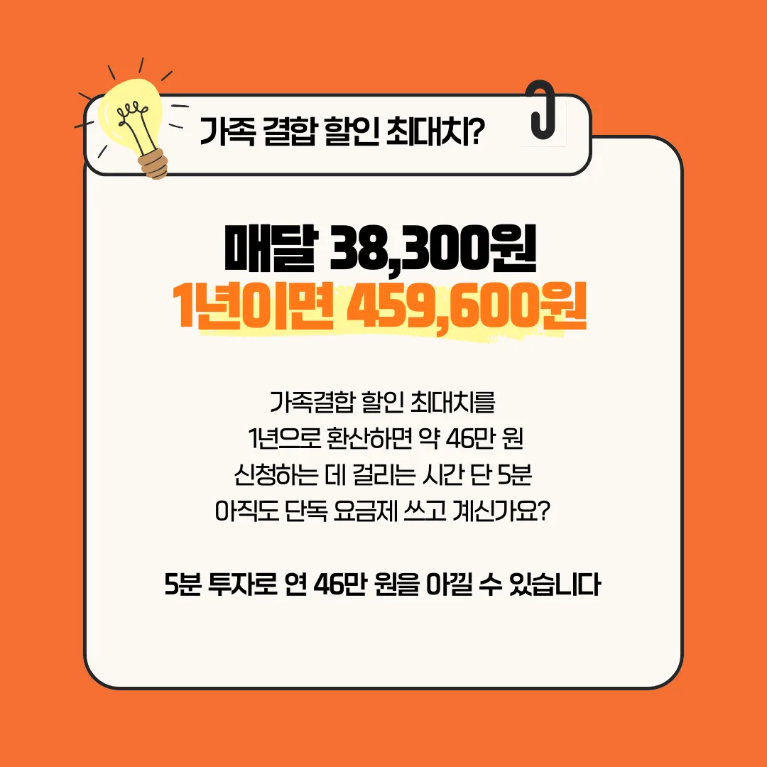 가족결합 할인 개념 설명 이미지