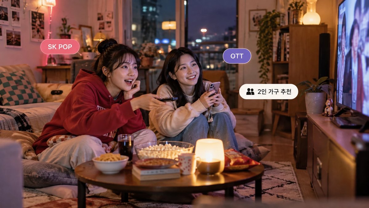 SK POP으로 OTT를 즐기는 2인 가구