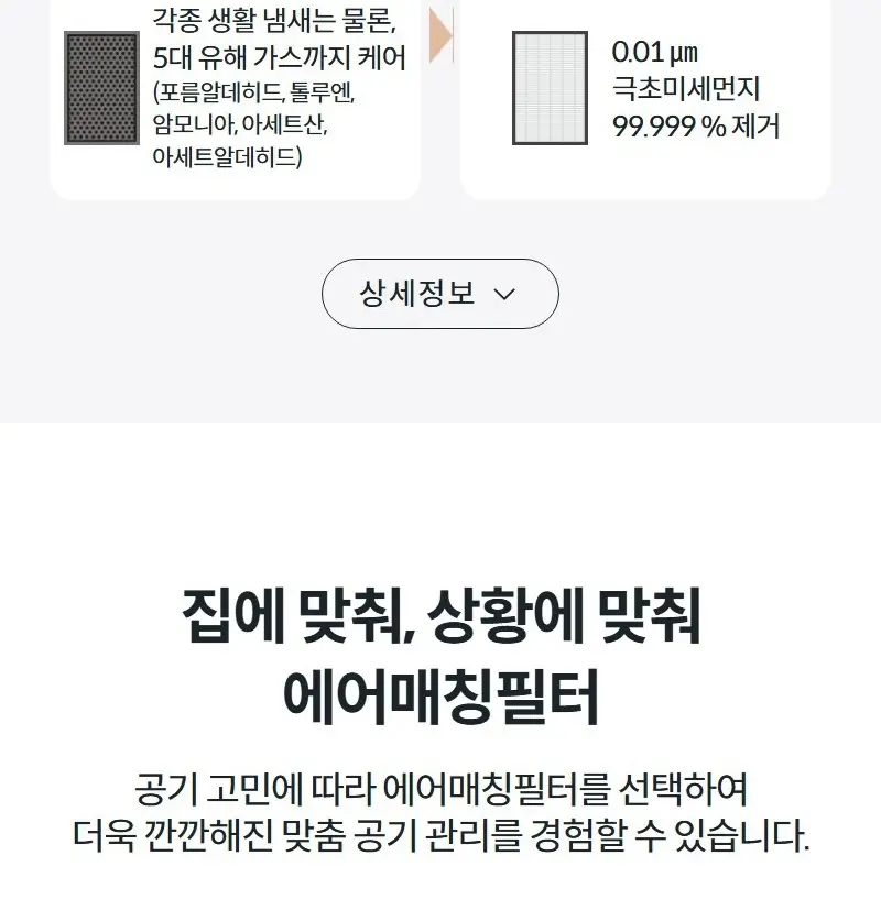 코웨이 스퀘어핏 공기청정기 15평 상세 5