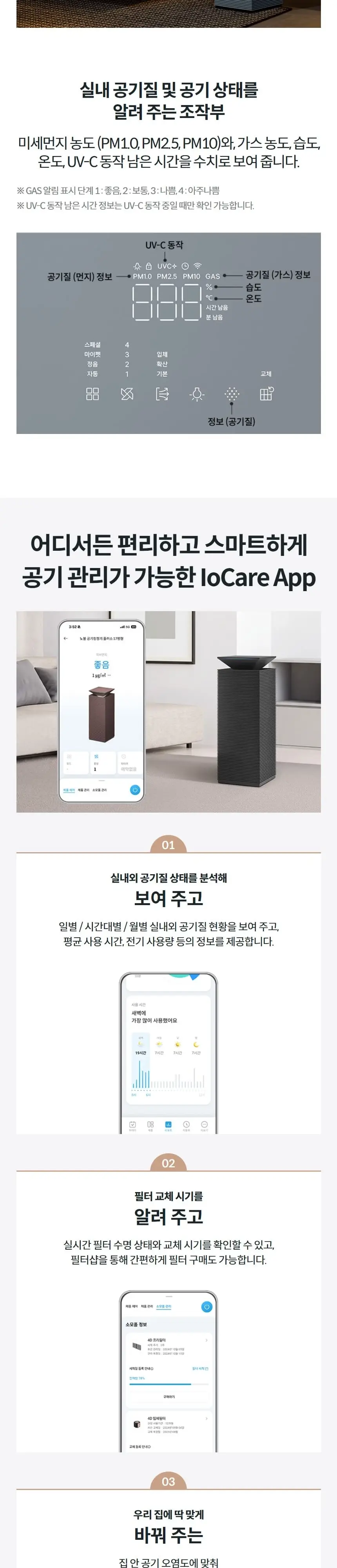 코웨이 노블 공기청정기 플러스 17평 상세 11