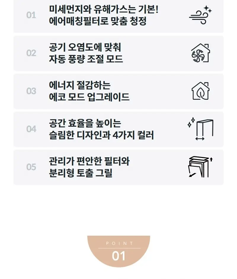 코웨이 스퀘어핏 공기청정기 20평 상세 2