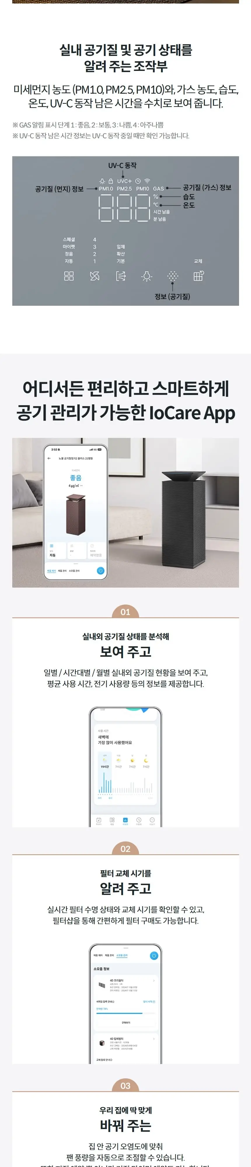 코웨이 노블 공기청정기 플러스 21평 상세 11