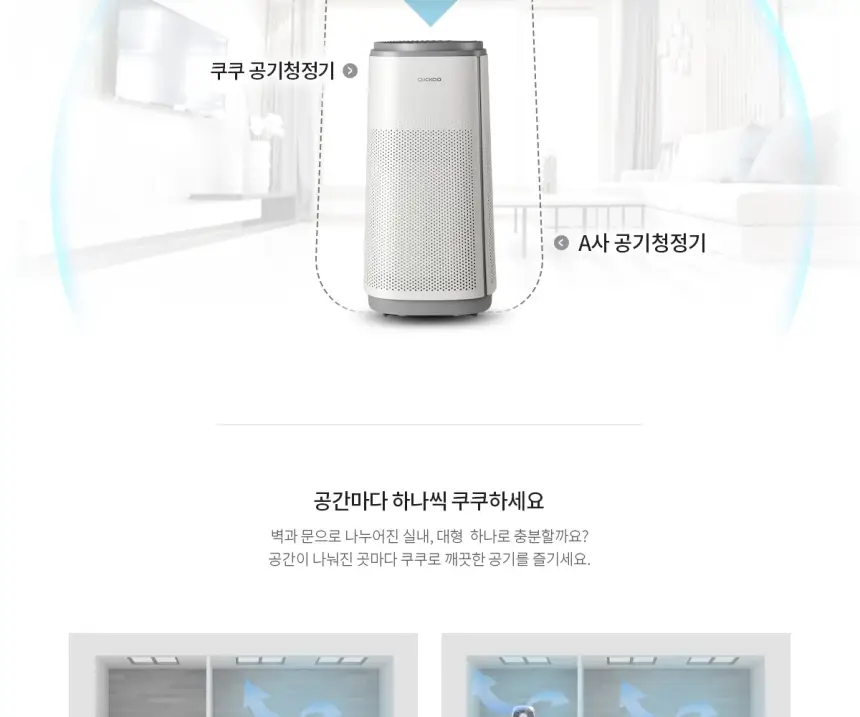 쿠쿠 인스퓨어 T8700 공기청정기렌탈 20평 상세 11