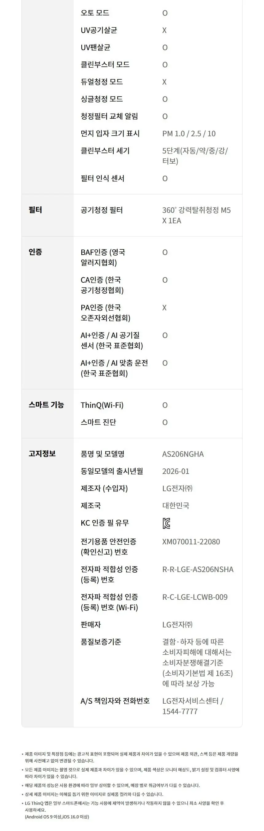 LG 퓨리케어 오브제컬렉션 360도 M5 공기청정기 20평형 네이처그린 상세 15