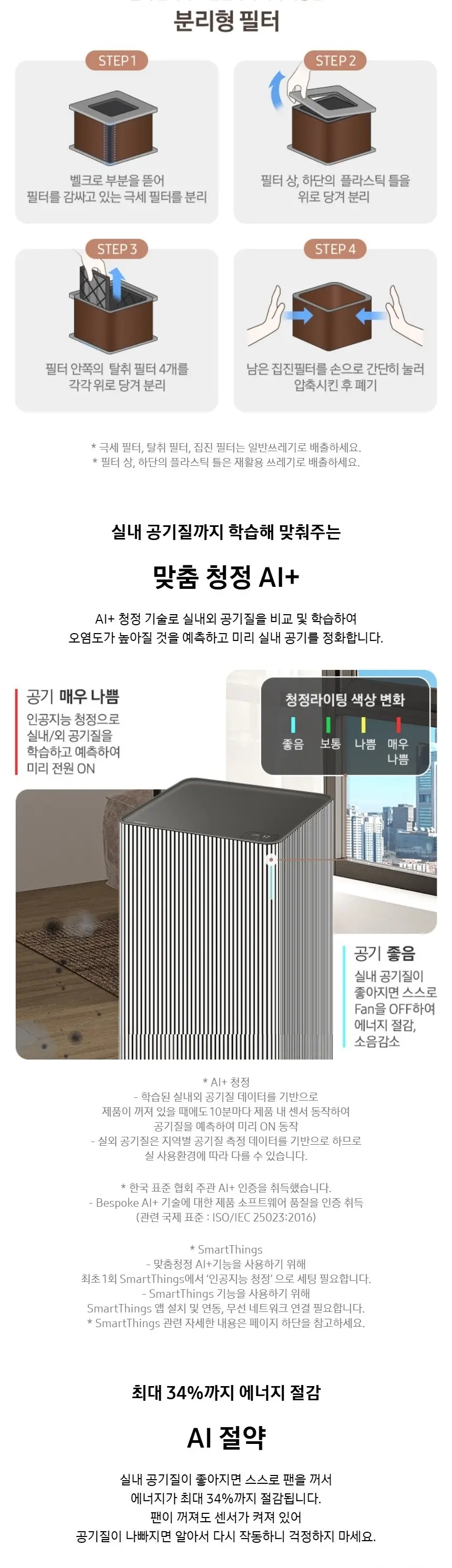 삼성 인피니트에어 공기청정기 AP90H03163UGD 상세 3