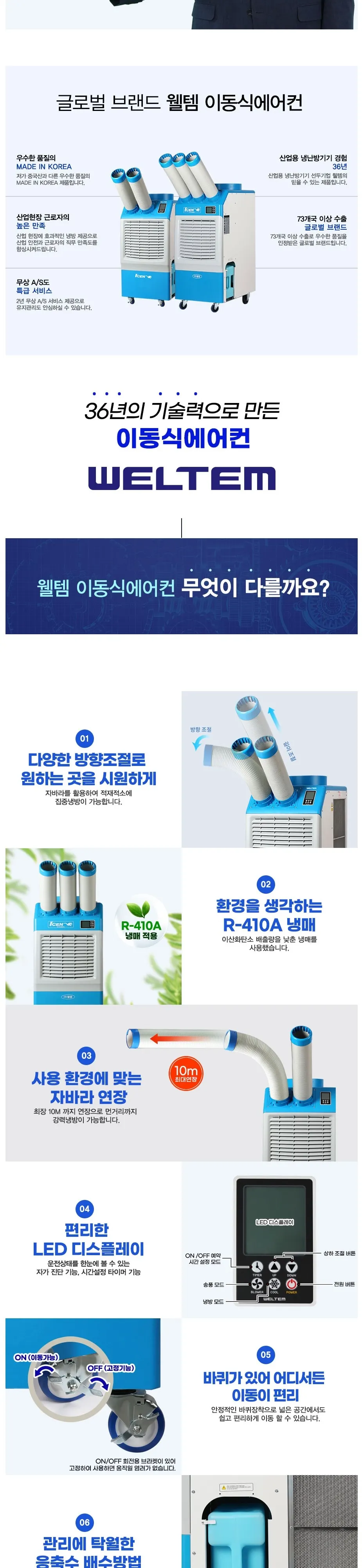 웰템 이동식 코끼리 에어컨 19평형 상세 2