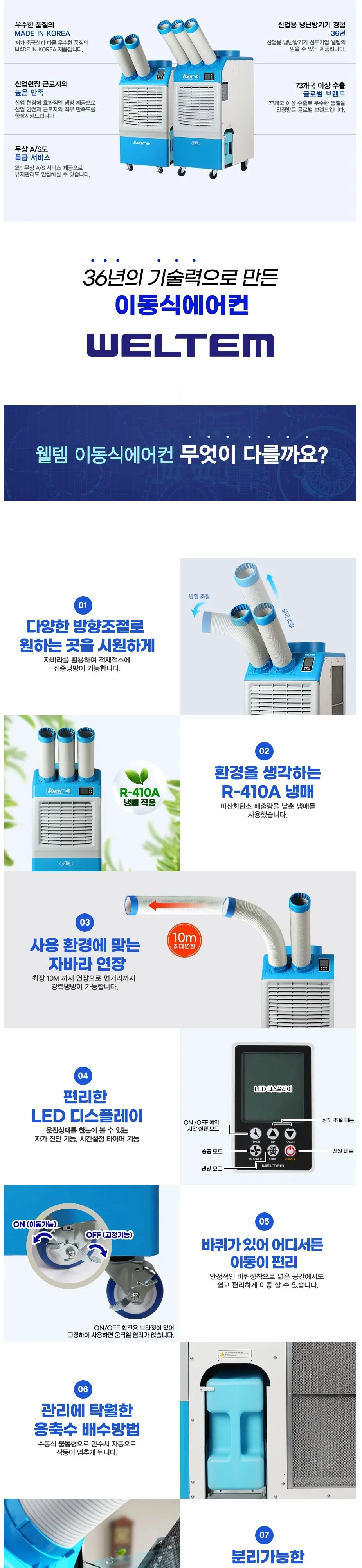 웰템 이동식 에어컨 21평형 상세 2