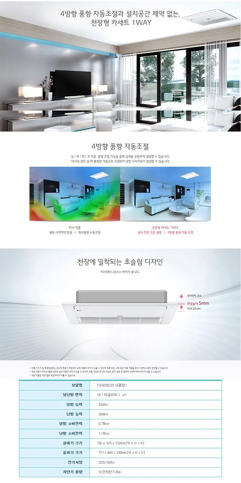 LG 휘센 1WAY 6평형 천장형 시스템 에어컨 상세 1