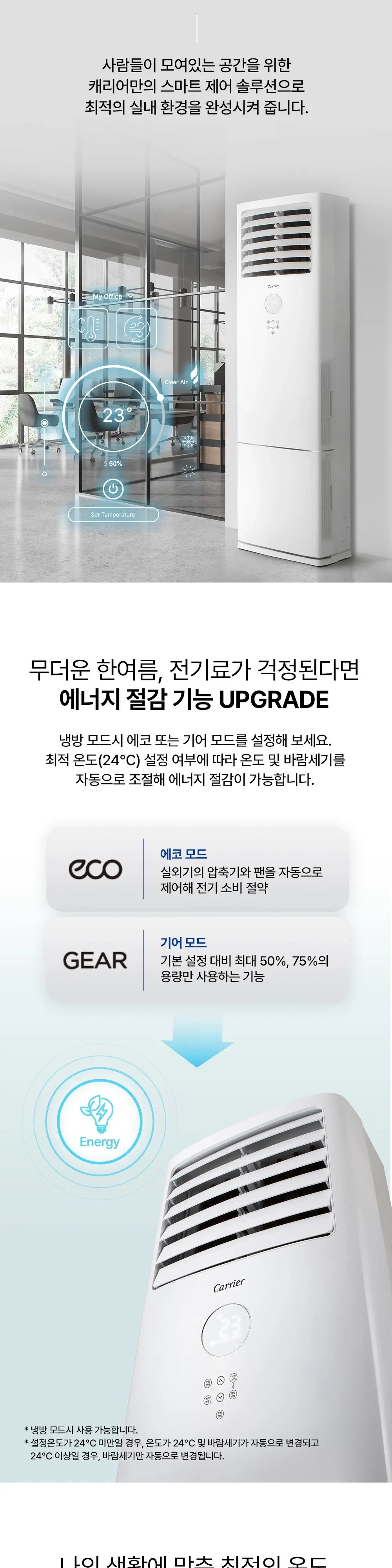 오텍캐리어 캐리어 냉방기 DA 스탠다드 16평 스탠드 에어컨 단상 상세 7