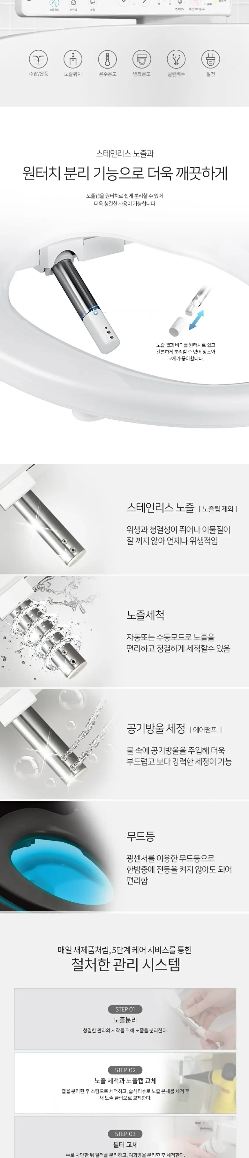 쿠쿠 클렌비스 방수 비데 상세 2