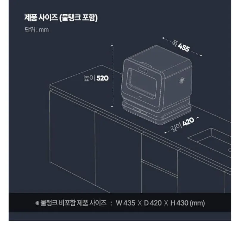 미닉스 미니 식기세척기 PRO (오트밀 베이지) 상세 9