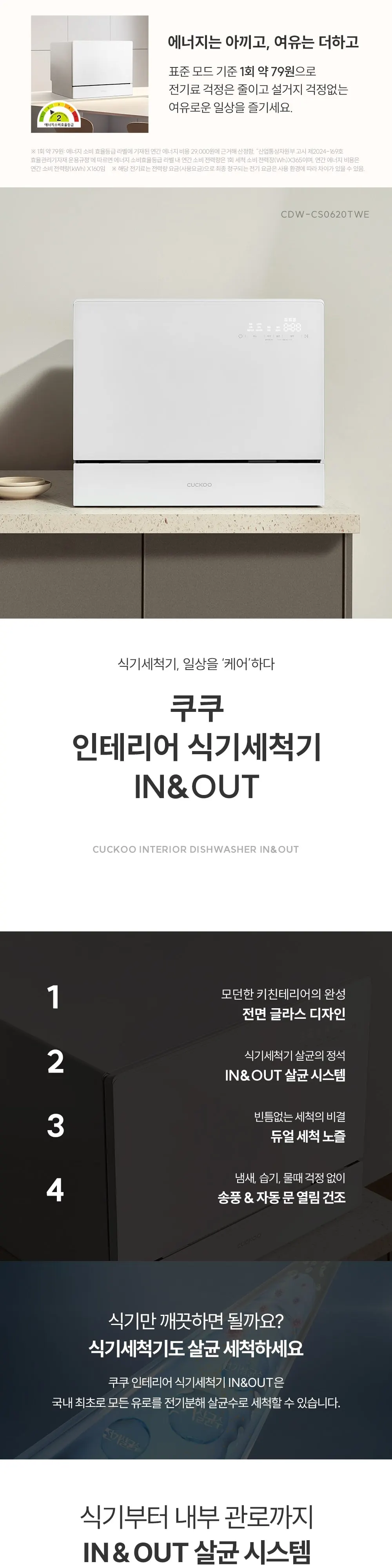 쿠쿠 식기세척기 6인용 CDW-CS0620TWE 상세 1