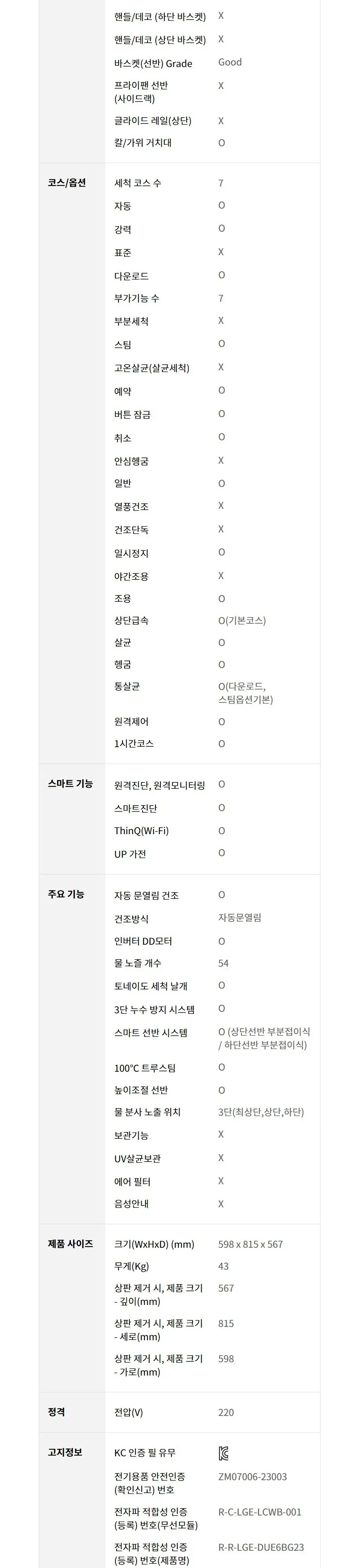 LG 디오스 오브제컬렉션 빌트인 식기세척기 14인용 네이처맨해튼미드나잇 상세 10