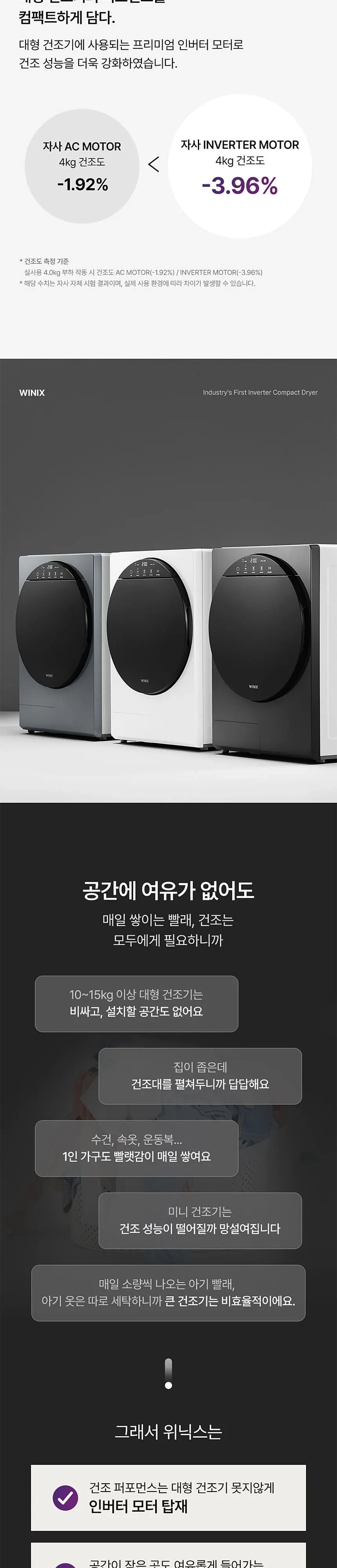 위닉스 인버터 컴팩트 건조기S 4kg 스페이스그레이 상세 11