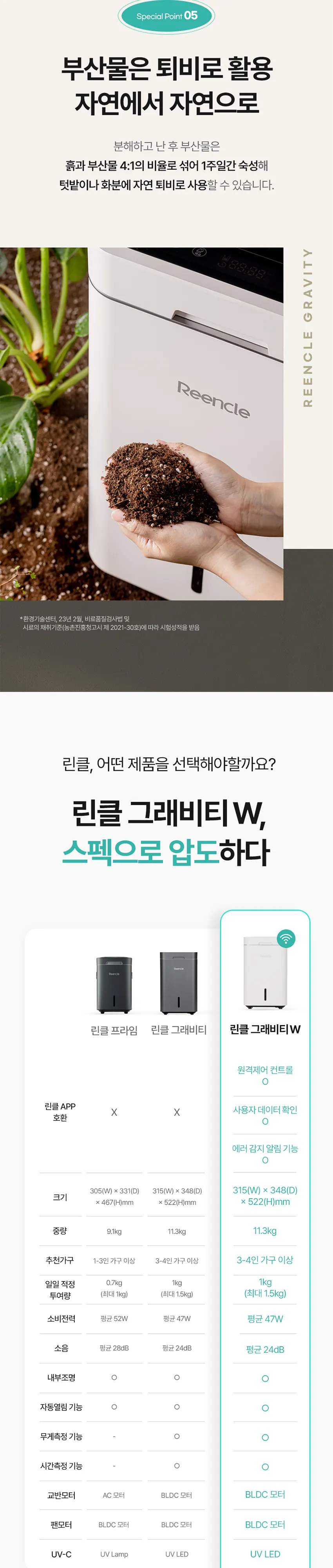 린클 음식물처리기 RC-GT500W(S) 실버 상세 11