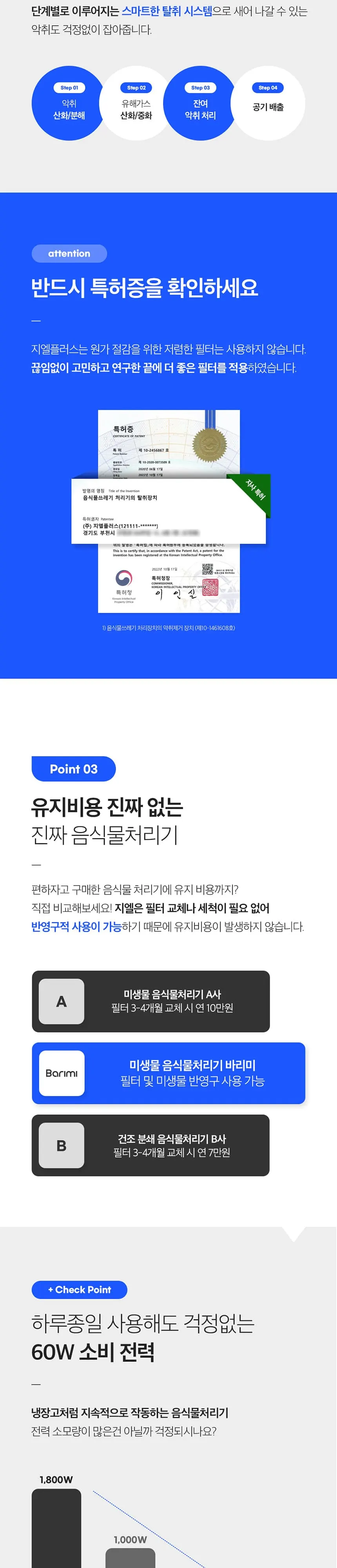 지엘플러스 음식물처리기 GL-005LW 화이트 상세 7