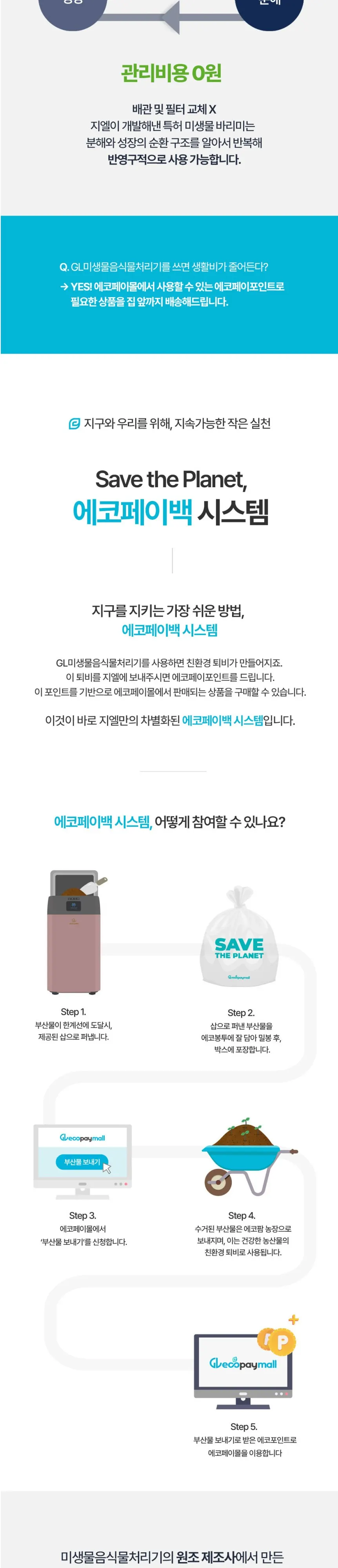 지엘플러스 음식물처리기 GL-020K 실버 상세 6
