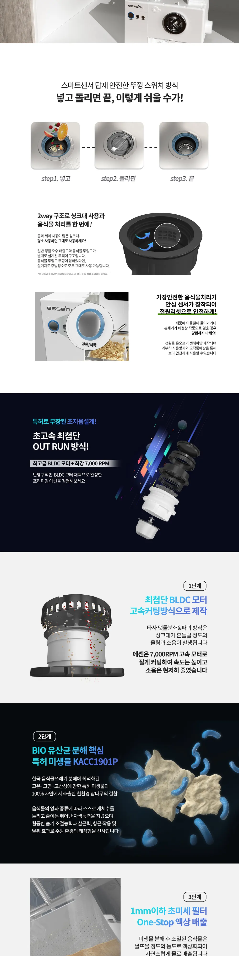 에쎈바이오 미생물 음식물처리기 싱크샤크 상세 3