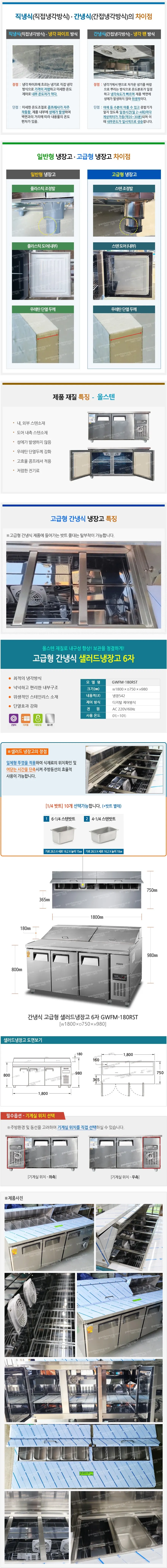 그랜드우성 간냉식 샐러드 냉장고 466L 상세 1