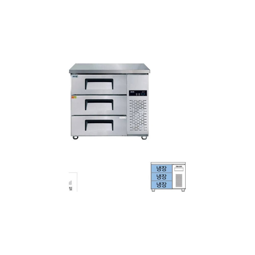 그랜드우성 간냉식 높은 서랍 냉장고 204L (폭700) GWFM-090HDT H7