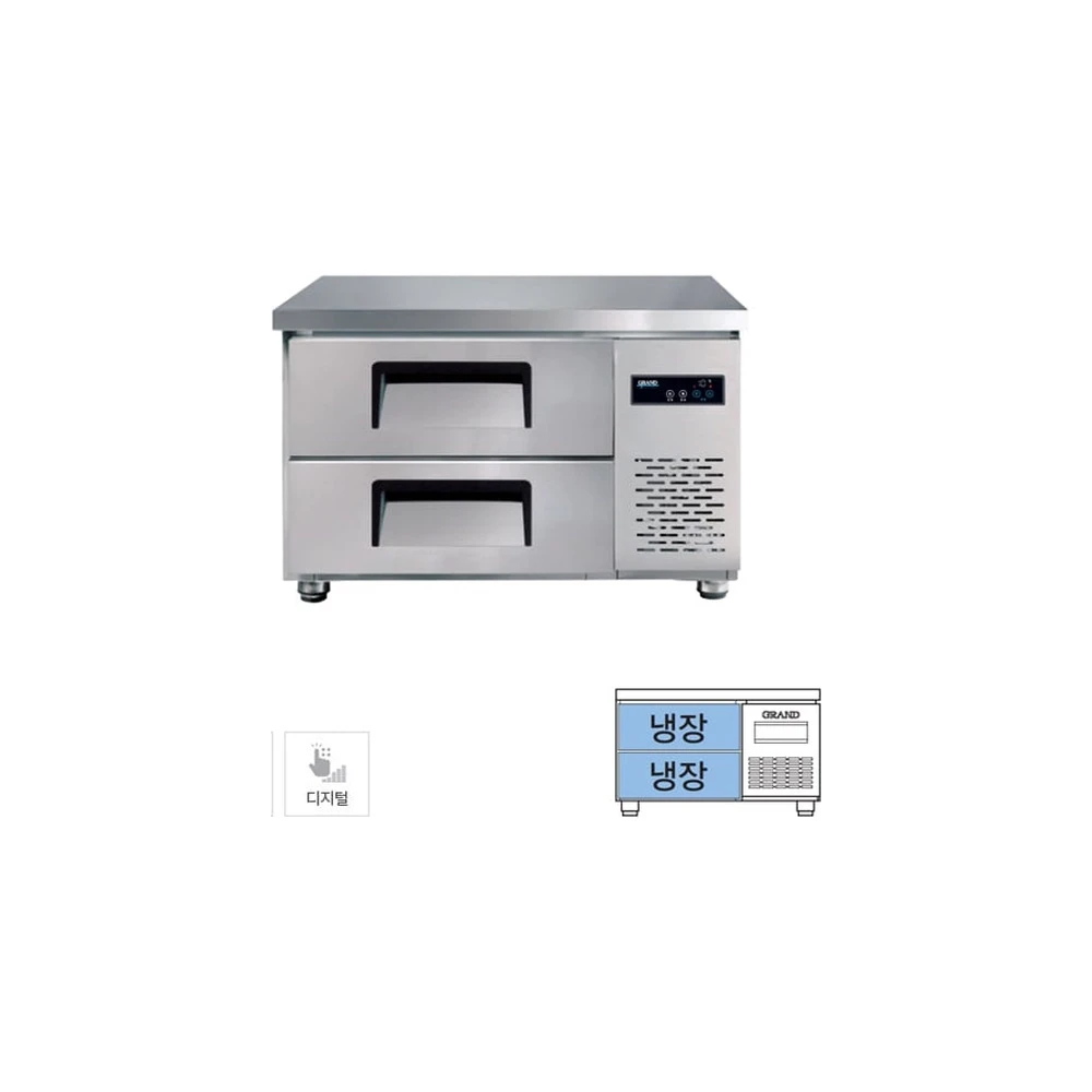 그랜드우성 간냉식 낮은 서랍 냉장고 130L (폭700) GWFM-090LDT L7