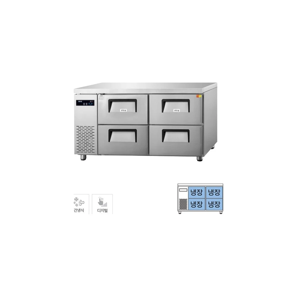그랜드우성 간냉식 카페형 서랍 냉장고 341L GWFM-150DT-4