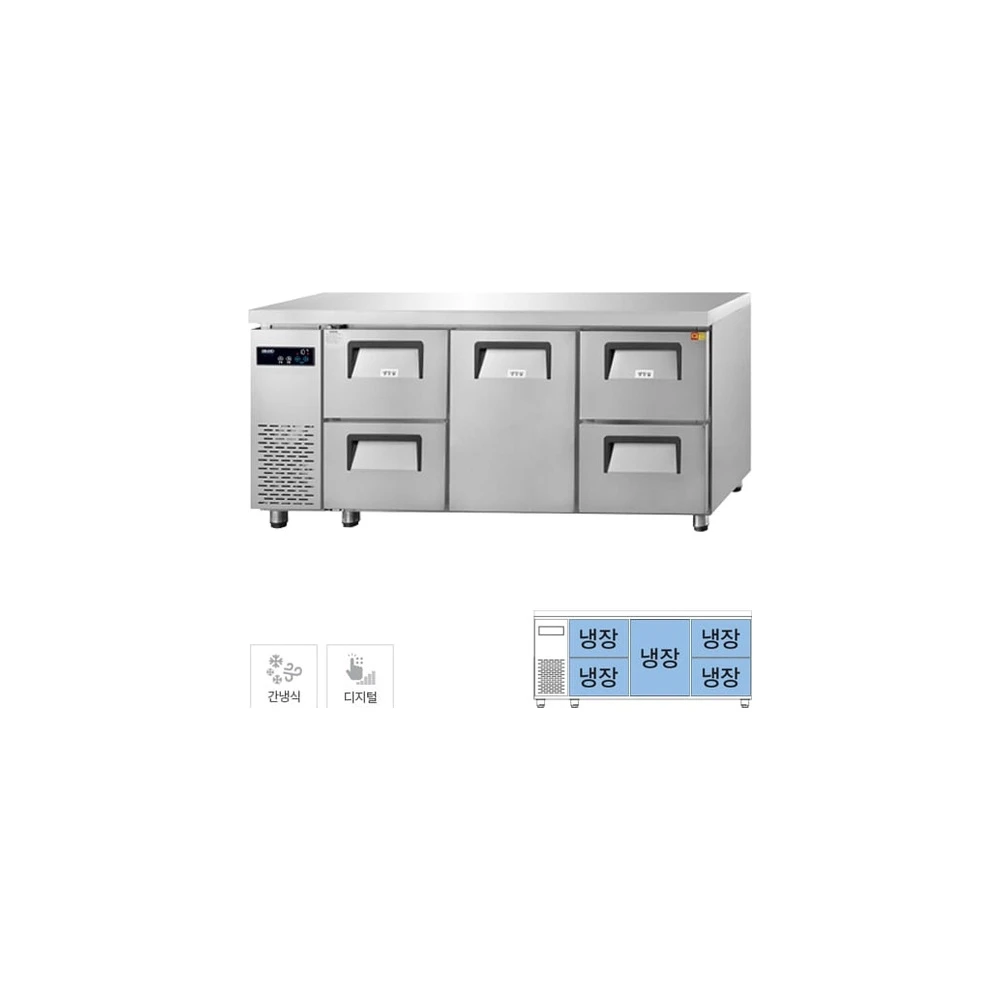 그랜드우성 간냉식 카페형 서랍 냉장고 433L GWFM-180DT-4S