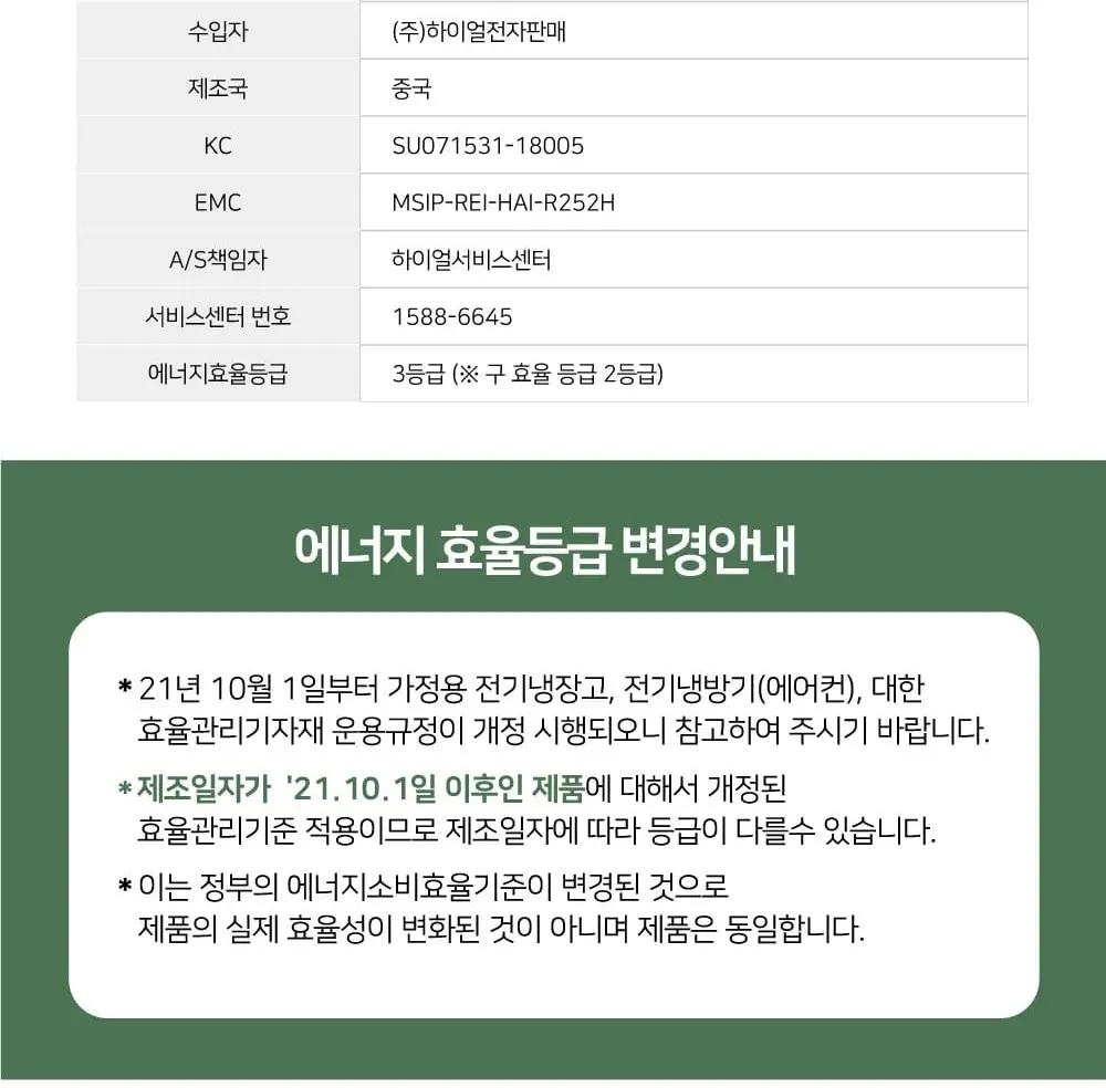 하이얼 2도어 냉장고 252L 화이트 상세 19