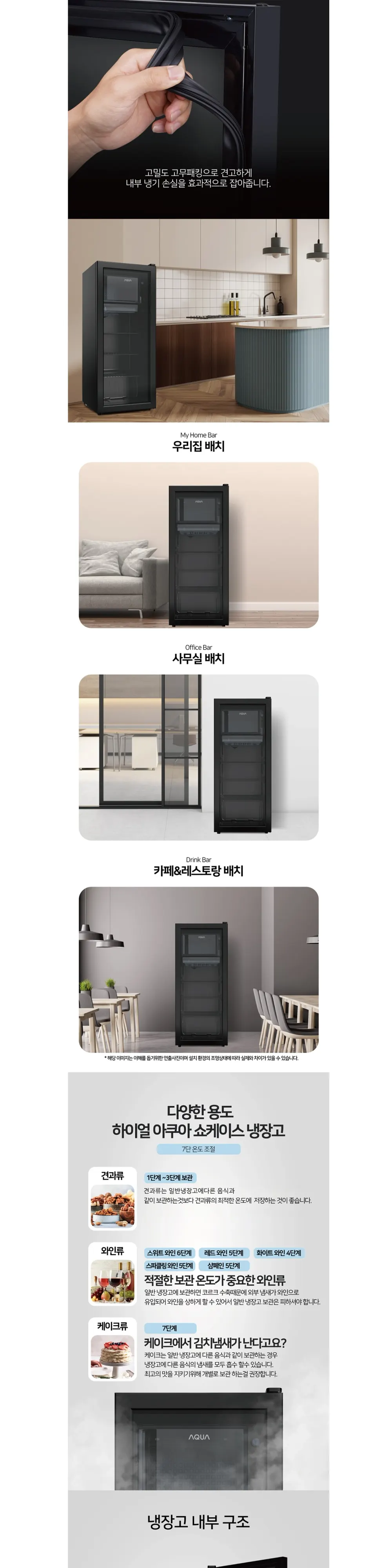 하이얼 쇼케이스 냉장고 177L 블랙 상세 2