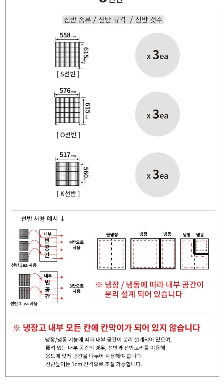 라셀르 직냉식 냉장고+냉동고 1700L 상세 3