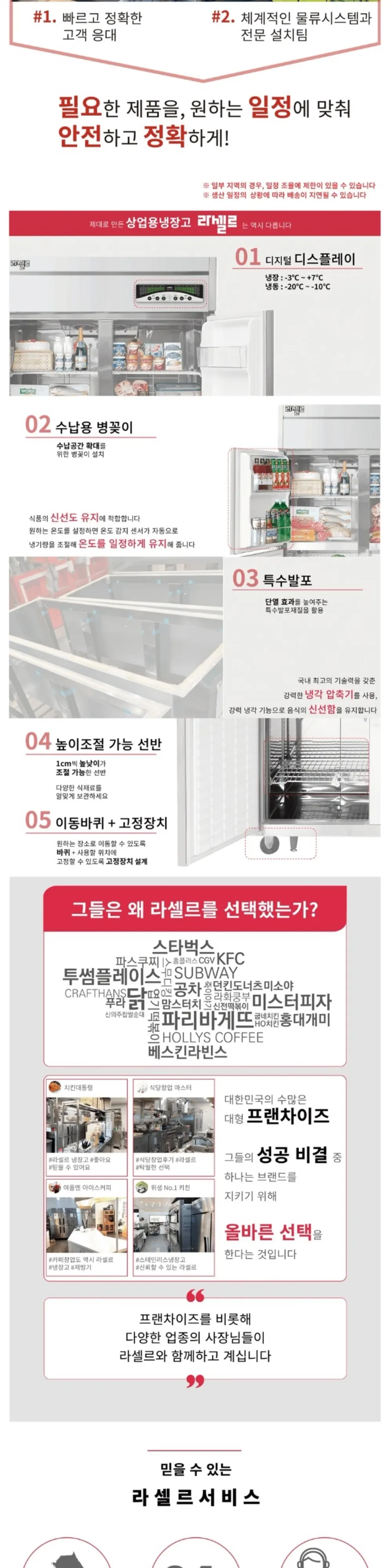 라셀르 직냉식 업소용 냉장고 1056L 냉장806L+냉동250L 4도어 내부스텐 외부메탈 자동성에X 상세 2