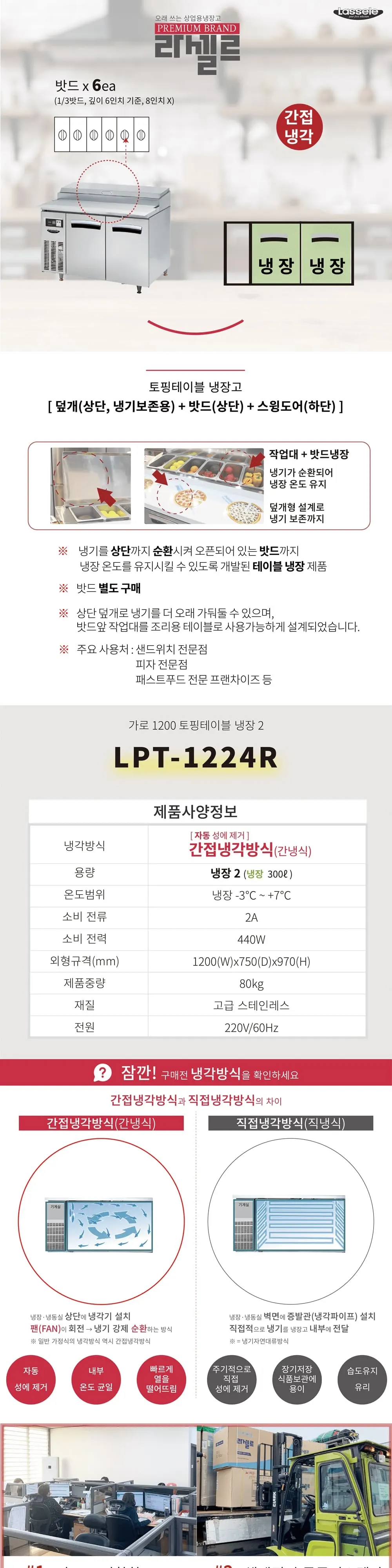 라셀르 업소용 토핑형냉장테이블 1200 상세 1