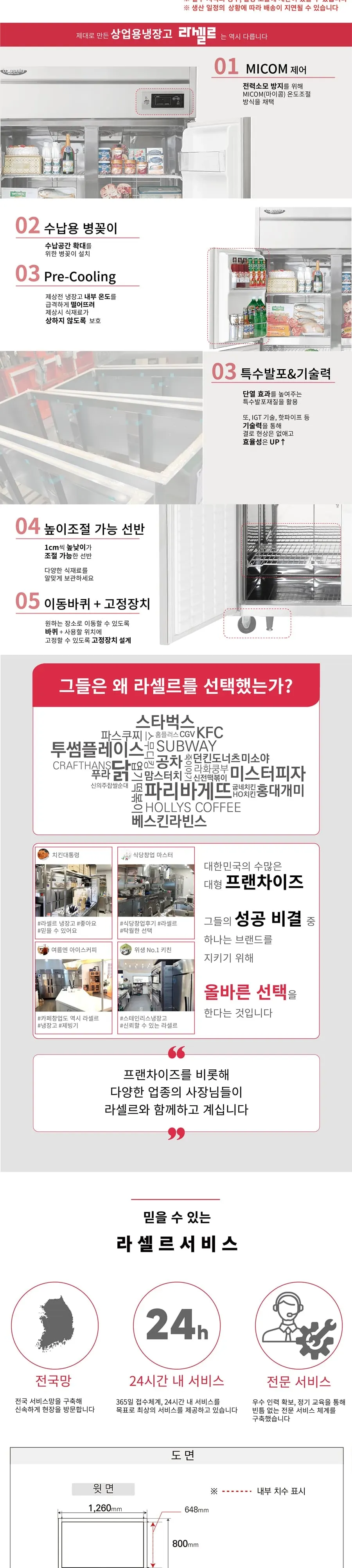 라셀르 45박스 업소용 냉장고 (올냉장) 상세 2