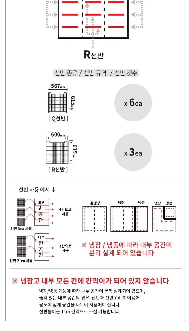 라셀르 업소용 65박스 냉장고 냉동3칸 (장도어) 상세 3