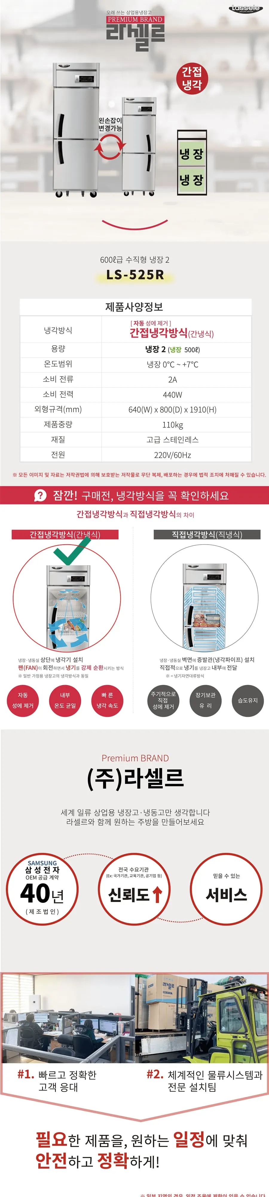 라셀르 25박스 업소용 냉장고 올냉장 (냉장2칸) 상세 1