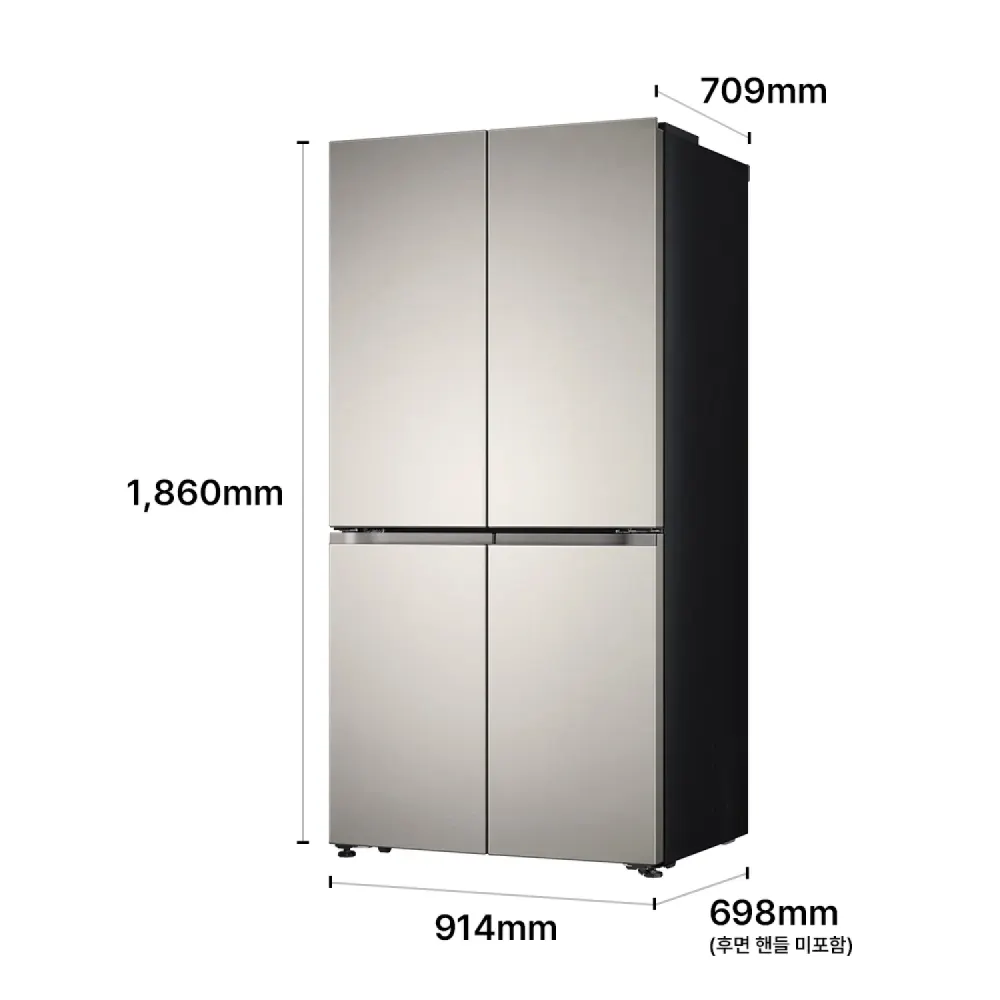 LG 디오스 AI 오브제컬렉션 STEM 베이직 냉장고 Fit & Max G646SLL091 상세 1