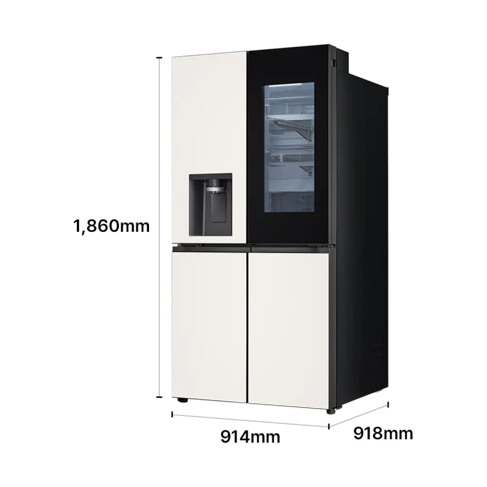 LG 디오스 AI 오브제컬렉션 STEM 얼음정수 냉장고 (노크온 매직스페이스) J826GBB442 상세 1