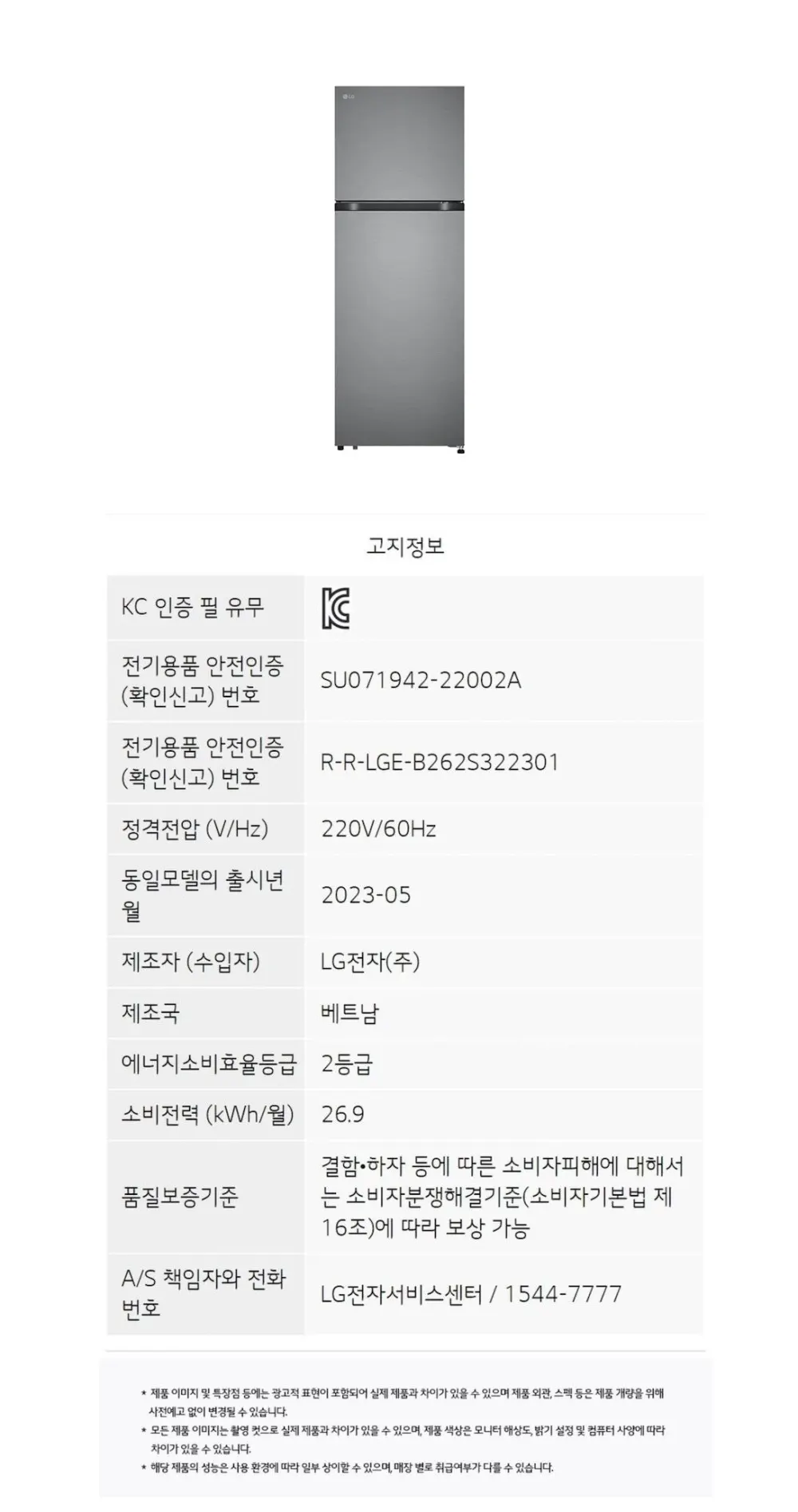 LG 냉장고 241L B245DS22 다크그라파이트 상세 1