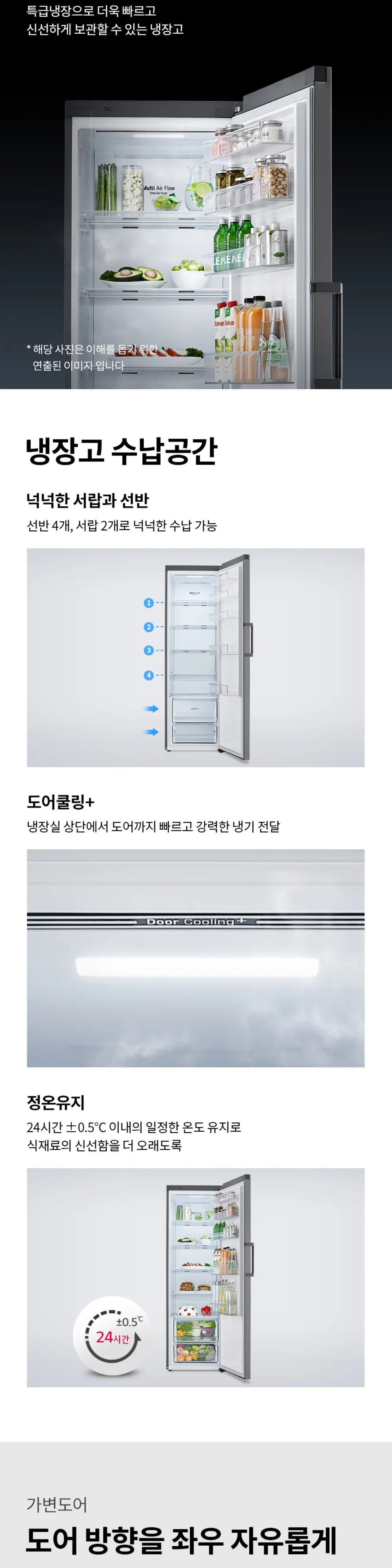 LG 컨버터블패키지(냉장전용고) 384L 샤인 상세 3