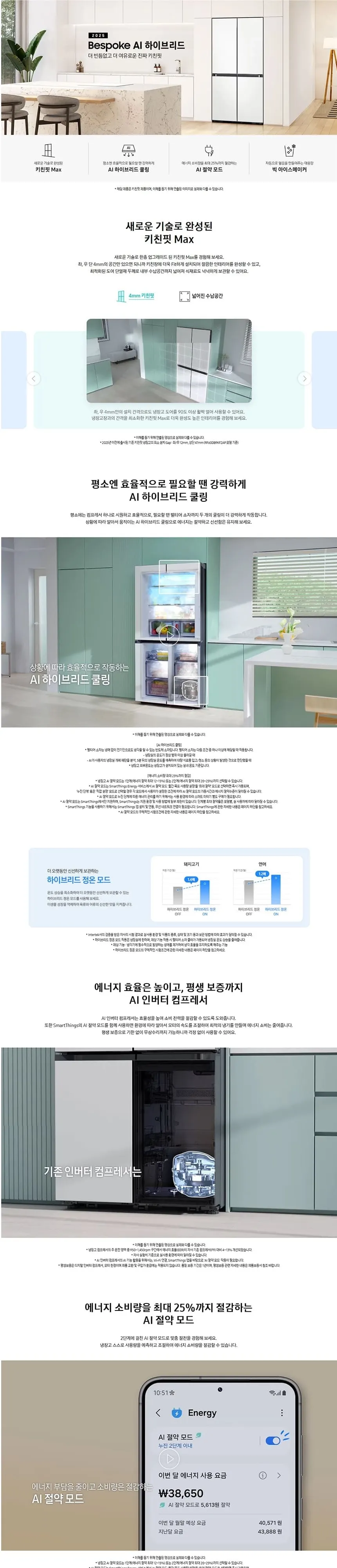 삼성 냉장고 623L RM70F64Q1A 코타 화이트 상세 1