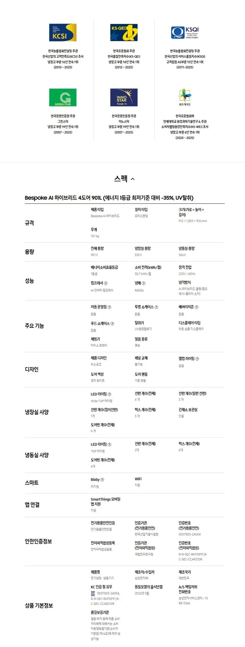 삼성 냉장고 901L RM70H91RMA 에센셜 화이트 상세 3
