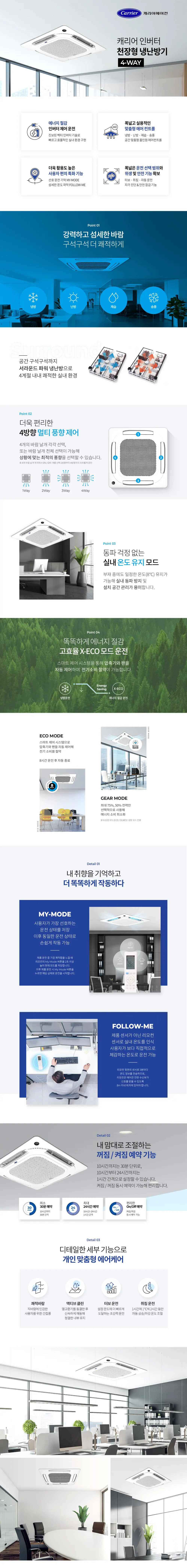 오텍캐리어 캐리어 천장카세트형 냉난방기 DATQ-0851GAWSD 상세 1