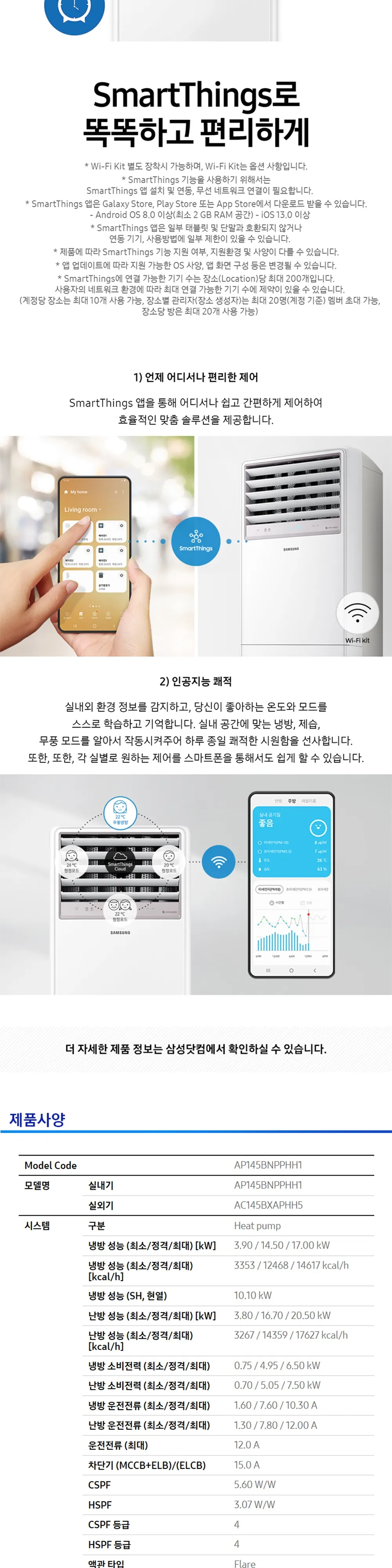 삼성 업소용 중대형 냉난방기 스탠드(AP145BAPPHH2) 40평 삼상 (25.09) 상세 3
