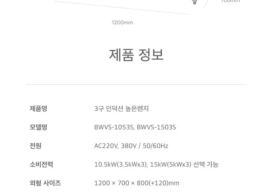 웰치 업소용 간택기 5kW×3 높은렌지 상세 11