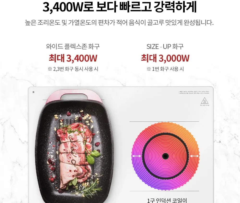 쿠쿠 3구 화이트 인덕션 레인지 상세 8