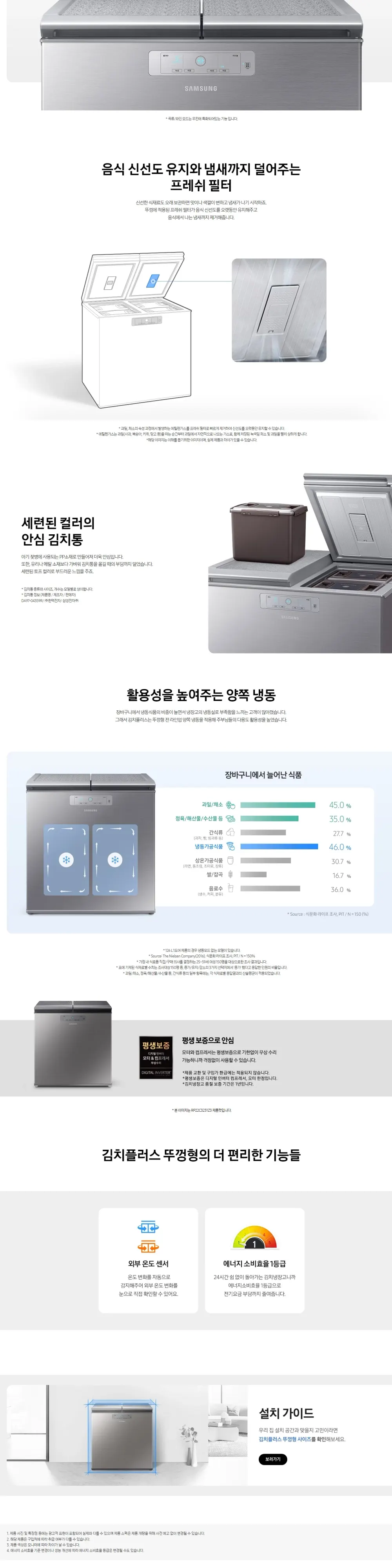 삼성 김치냉장고 뚜껑식 221L 상세 2