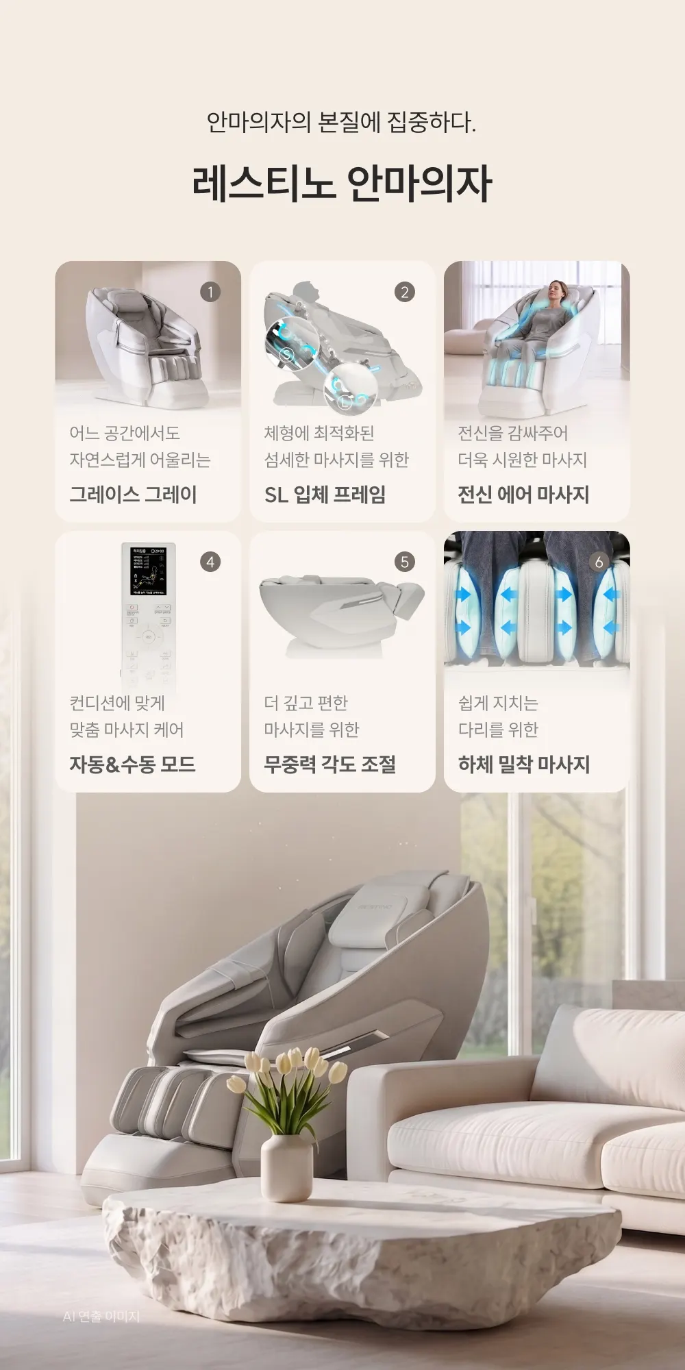 쿠쿠 레스티노 안마의자(그레이스 그레이) 상세 4