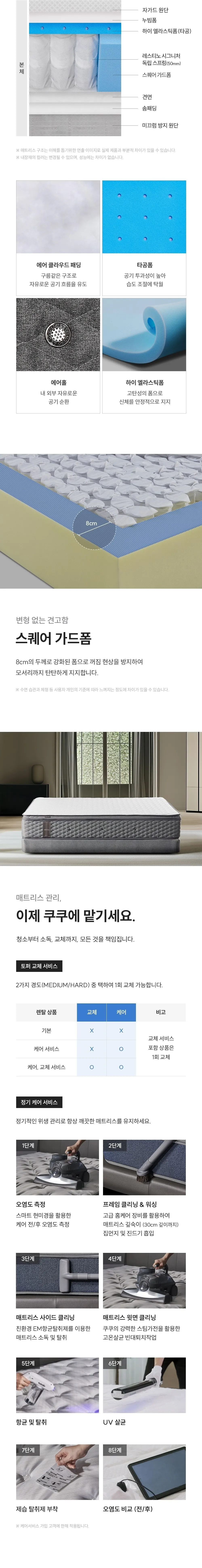 쿠쿠 레스티노 유로탑 하드 매트리스 킹 CRM-C01SEHK 상세 4